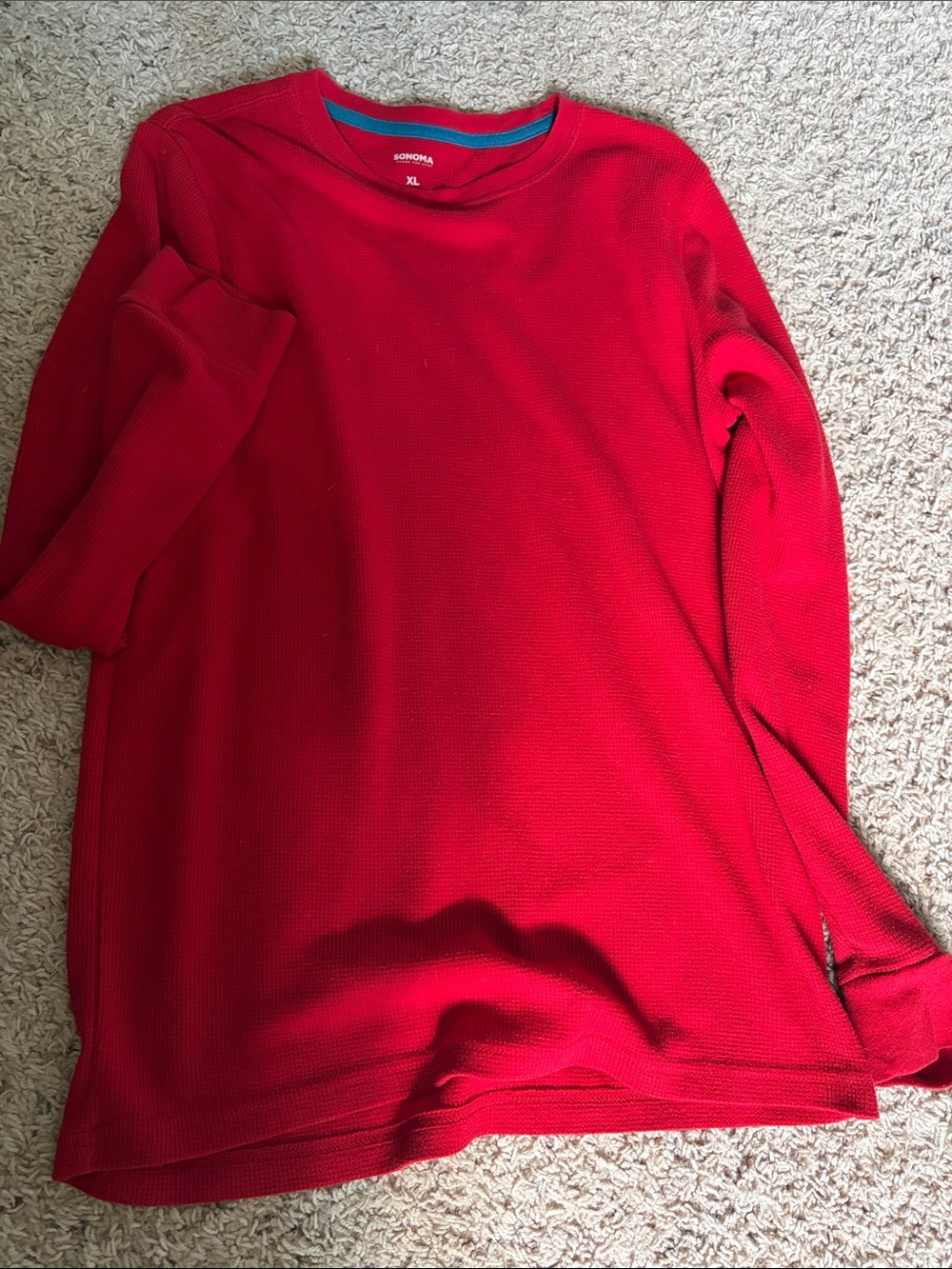 Sonoma Red Long Sleeve Waffle Thermal Top